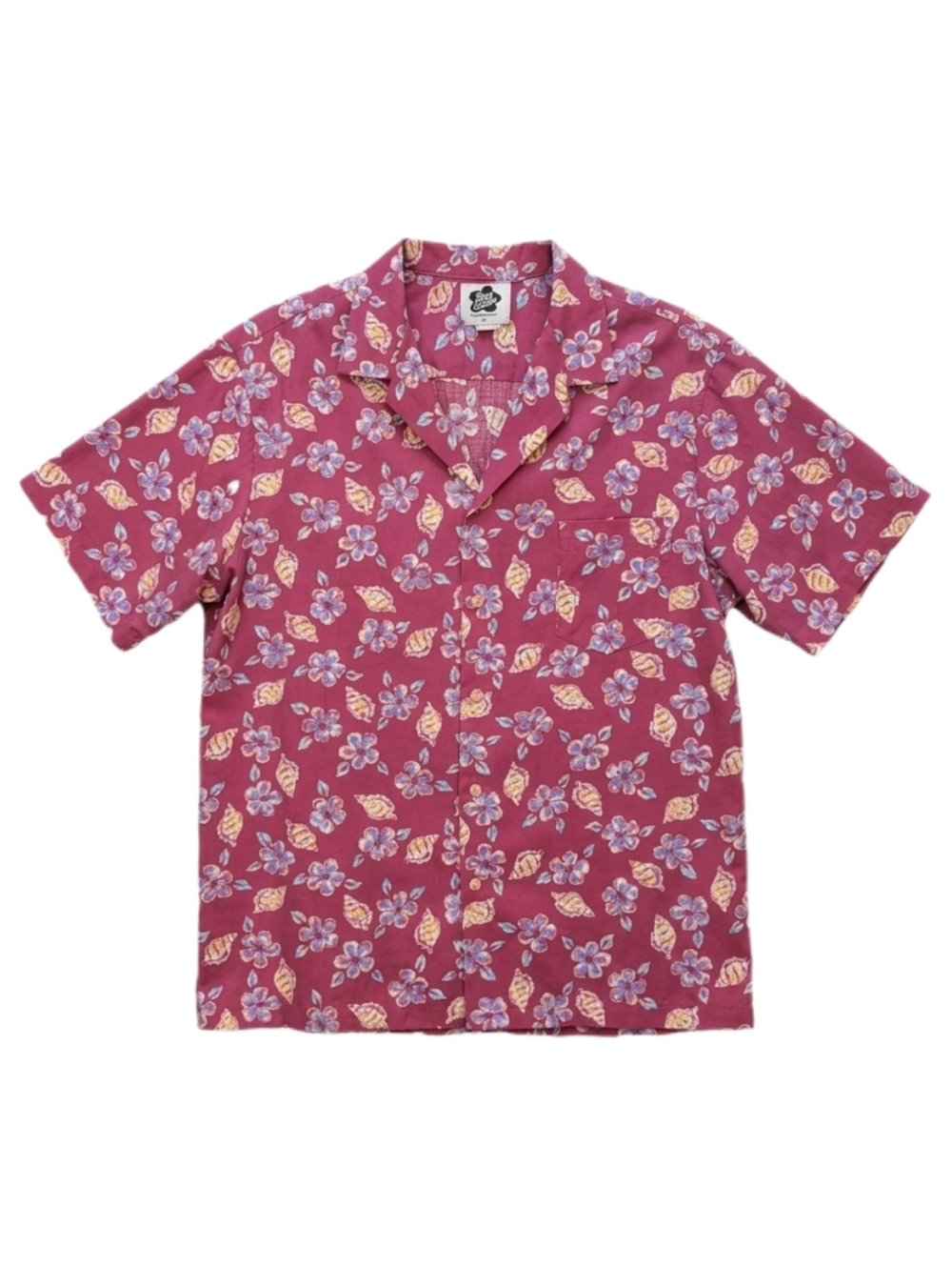 Vintage Hilo Hattie Hawaiian Shirt Mens XL Pink Floral Seashell Island Beach Top
